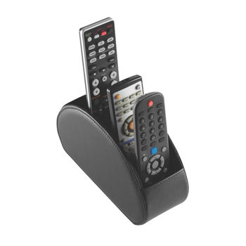 Ezymount Leather Remote Control Caddy Holder - Black