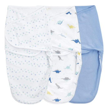 3pc Aden & Anais Essentials Wrap Swaddle Dino Rama Size 4-6m