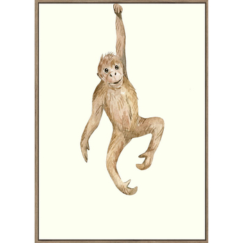 Rayell Framed Kids Artwork Monkey Natural Cream 50x70cm