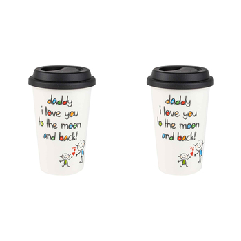 2x Daddy I Love You Travel Mug 10 Oz 310ml Double Walled