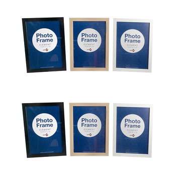 6PK Unigift Element MDF/Glass A4 Picture Frame - Assorted