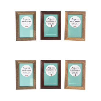 6PK Unigift Aspect 10x15cm MDF/Glass Picture Frame - Assorted