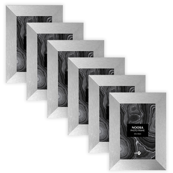 6PK Unigift Noosa 10x15cm MDF/Glass Picture Frame - Silver