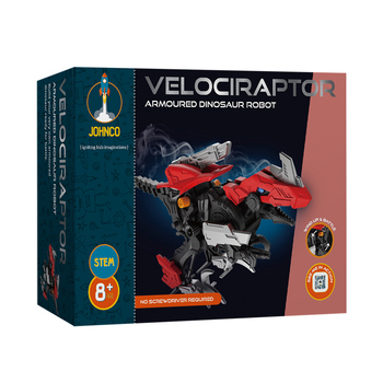 Johnco Velociraptor Armoured Dinosaur Robot STEM Building Toy Kit 8y+