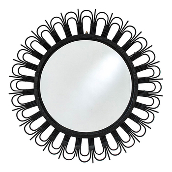 LVD Metal Glass 100cm Mirror Mali Round Home Decor - Black