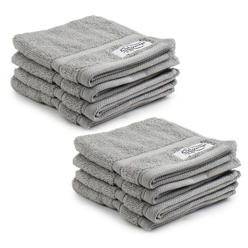 8pc Onkaparinga 30x30cm Flinders Face Washer 600GSM Grey