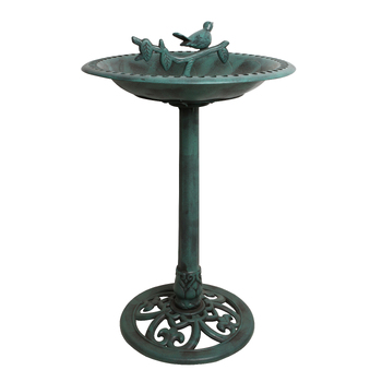 Yard Master 72cm Plastic Bird Bath/Statue Garden w/ Pebbles - Green