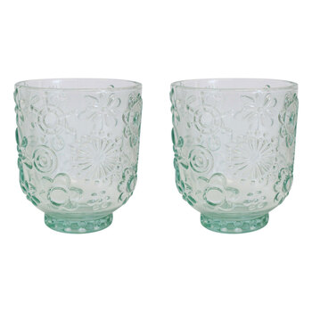 2PK LVD Garden 10cm Glass Tumbler Water/Juice Drinking Cup - Mint Green