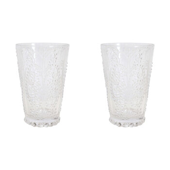 2PK LVD Glass 12.5cm Water/Juice Tumbler Drinking Cup - Clear