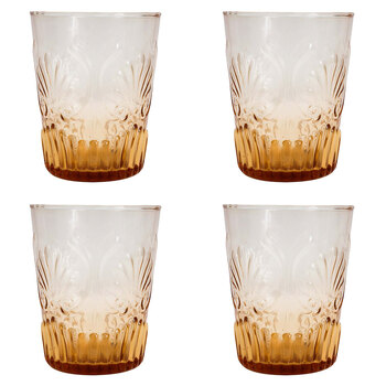 4PK LVD Alfresco 11cm Glass Tumbler Water Drinking Cup - Peach