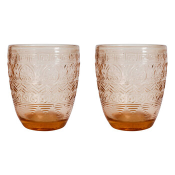 2PK LVD Festive 10cm Tumbler Water/Juice Cocktail Glass Drink Cup - Orange