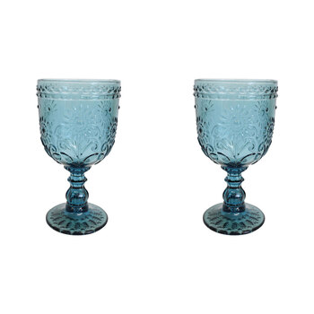 2PK LVD Stemmed Garden 16cm Red Wine Glass Drinking Glassware Cup - Smoke Blue