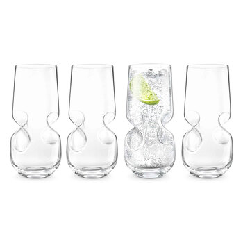 Final Touch 500ml Bubbles Seltzer Glass Set of 4