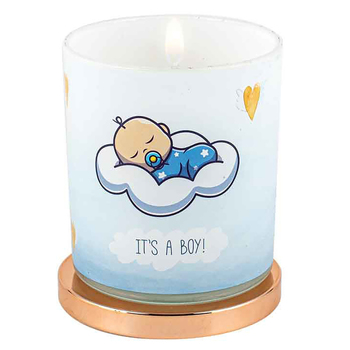 Its A Boy Candle Vanilla 45hr Burn Time 9 x 8cm Keepsake Gift Set