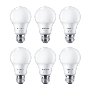 6PK Sansai LED Light Bulb A60 7W E27 Warm White