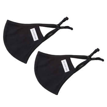 2PK The Good Brand Cotton Jersey Reusable Facemask - Black