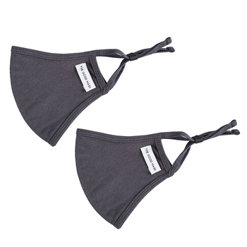 2PK The Good Brand Cotton Jersey Reusable Facemask - Charcoal