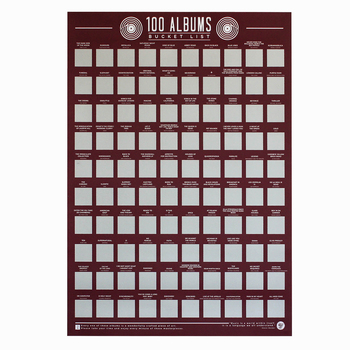 Gift Republic 100 Albums Scratch-Off Bucket List Poster