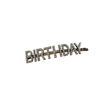 Culturesse 10cm Birthday Rhinestone Hair Clip - Silver