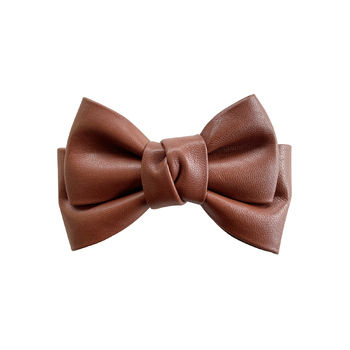 Culturesse Charlotte 1.4cm Bow Tie Hair Clip - Brown