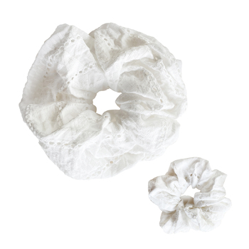 2pc Culturesse Ivory Earthy Muse Cotton 16cm Scrunchie Set