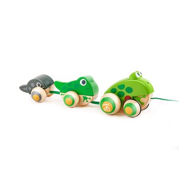 Hape Pull-Along Frog Family Kids/Toddler Fun Toy 12m+