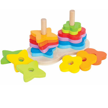 19pc Hape Double Rainbow Stacker