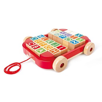 Hape Pull Along Cart w/ Blocks Kids/Toddler Play Toy 24m+