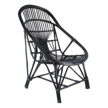 Maine & Crawford Wilkes 88x60cm Cane Chair - Black