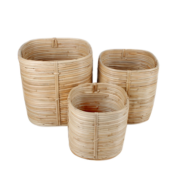 3pc Maine & Crawford Sylvia 26/22/18cm Basket Set - Natural