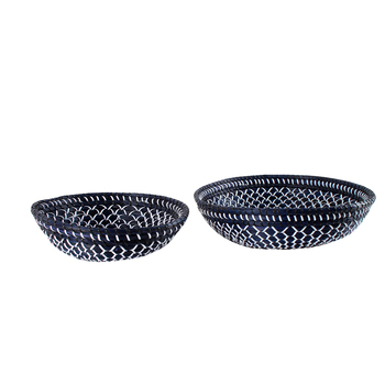 2pc Maine & Crawford Holland Indigo Seagrass Basket Set - White/Blue