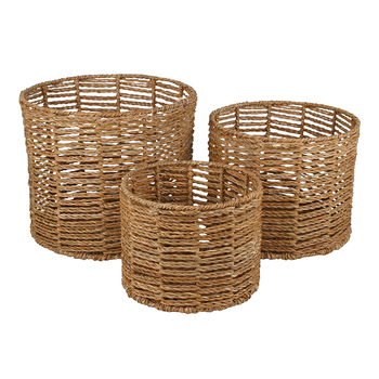 3pc Maine & Crawford Arltunga 25/30/35cm Seagrass Basket - Natural