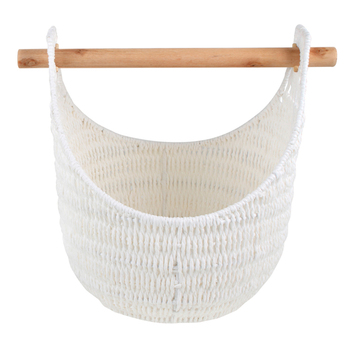 Maine & Crawford Hazel 43cm Storage Basket w/ Handle Large - White