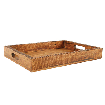 Maine & Crawford Iblis 40x30cm Mango Wood Tray - Natural