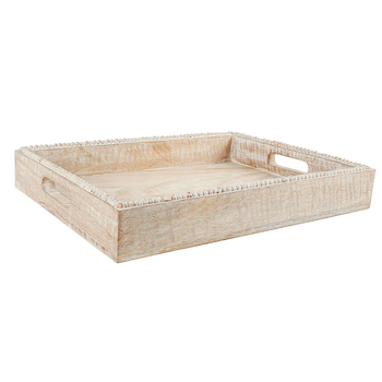 Maine & Crawford Bowen 40x30cm Mango Wood Serving Tray - Cream