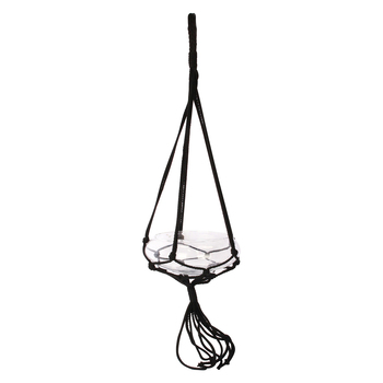 Maine & Crawford Madilo Macrame 80x20cm Hanging Glass Vase - Black