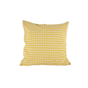 Maine & Crawford Cyrene 50x50cm Cotton Gingham Cushion - Pastel Yellow