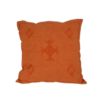 Maine & Crawford Innez 50x50cm Embroidered Cushion - Terracotta