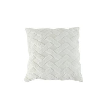 Maine & Crawford Hermione 50x50cm Faux Fur Lattice Cushion - White