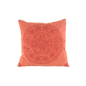 Maine & Crawford Baara 50x50cm Cotton Embroidered Cushion - Coral Pink