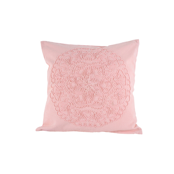 Maine & Crawford Baara 50x50cm Cotton Embroidered Cushion - Soft Pink