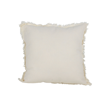 Maine & Crawford Ripley 50x50cm Waffle Cushion w/ Fringing - Cream