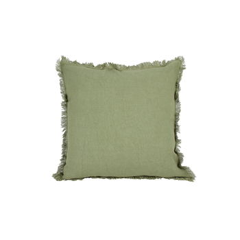 Maine & Crawford Ripley 50x50cm Waffle Cushion w/ Fringing - Olive