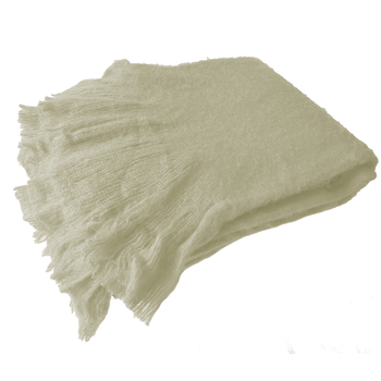 Maine & Crawford Maci 170x130cm Super Plush Throw - Cream