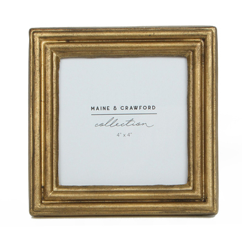 Maine & Crawford Moe 15x15cm Antique Resin Photo Frame - Gold