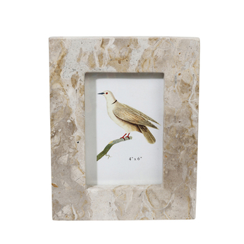 Maine & Crawford Lilet Marble 4x6" Photo Frame - Beige