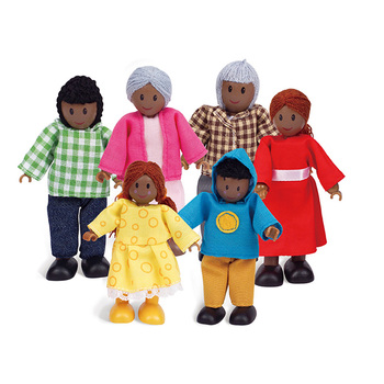 6pc Hape Happy Family African American Kids Toy 3+