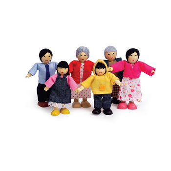 6pc Hape Happy Family Asian Kids Pretend Play Set 3+