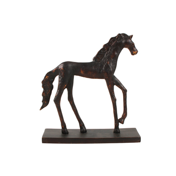 Maine & Crawford 30x28cm Kali Horse Iron Statue - Black