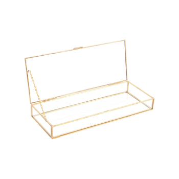 Maine & Crawford 20cm Tina Glass Rectangle Storage Box Organiser Home Decor